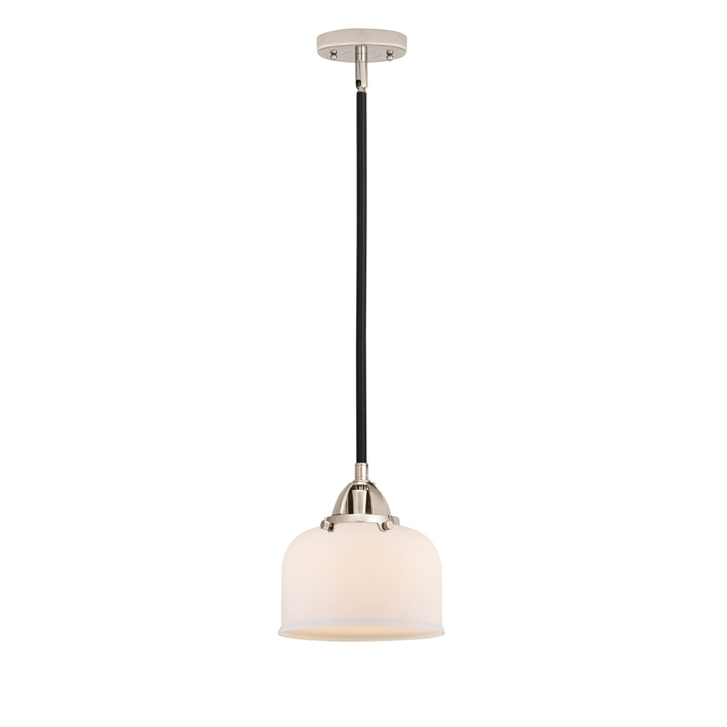 Bell Mini Pendant shown in the Black Polished Nickel finish with a Matte White shade