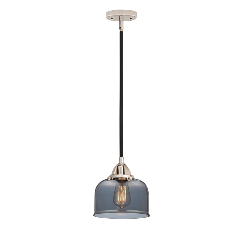 Bell Mini Pendant shown in the Black Polished Nickel finish with a Plated Smoke shade