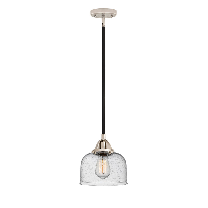 Bell Mini Pendant shown in the Black Polished Nickel finish with a Seedy shade