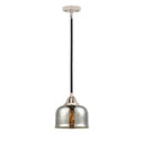 Bell Mini Pendant shown in the Black Polished Nickel finish with a Silver Plated Mercury shade