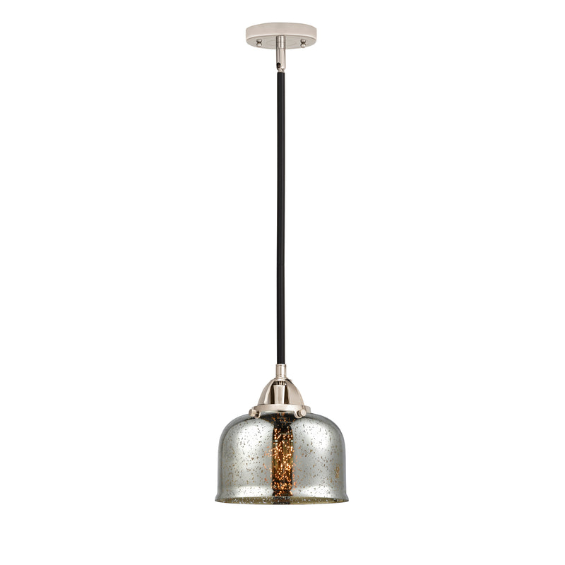 Bell Mini Pendant shown in the Black Polished Nickel finish with a Silver Plated Mercury shade