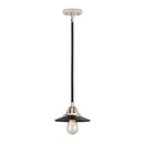 Railroad Mini Pendant shown in the Black Polished Nickel finish with a Matte Black shade