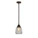 Chatham Mini Pendant shown in the Oil Rubbed Bronze finish with a Clear shade