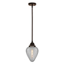 Geneseo Mini Pendant shown in the Oil Rubbed Bronze finish with a Clear Crackled shade