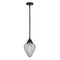 Geneseo Mini Pendant shown in the Oil Rubbed Bronze finish with a Clear Crackled shade