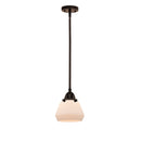 Fulton Mini Pendant shown in the Oil Rubbed Bronze finish with a Matte White shade