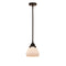 Fulton Mini Pendant shown in the Oil Rubbed Bronze finish with a Matte White shade