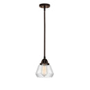 Fulton Mini Pendant shown in the Oil Rubbed Bronze finish with a Clear shade