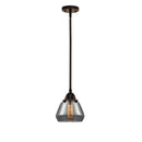 Fulton Mini Pendant shown in the Oil Rubbed Bronze finish with a Plated Smoke shade