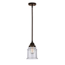 Canton Mini Pendant shown in the Oil Rubbed Bronze finish with a Seedy shade