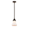 Bellmont Mini Pendant shown in the Oil Rubbed Bronze finish with a Matte White shade