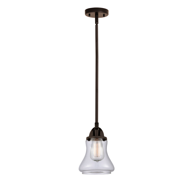 Bellmont Mini Pendant shown in the Oil Rubbed Bronze finish with a Clear shade