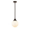 Beacon Mini Pendant shown in the Oil Rubbed Bronze finish with a Matte White shade