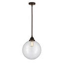 Beacon Mini Pendant shown in the Oil Rubbed Bronze finish with a Clear shade