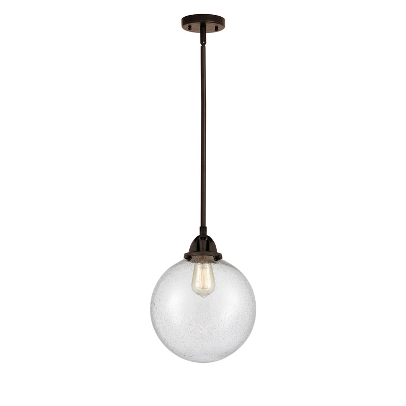 Beacon Mini Pendant shown in the Oil Rubbed Bronze finish with a Seedy shade