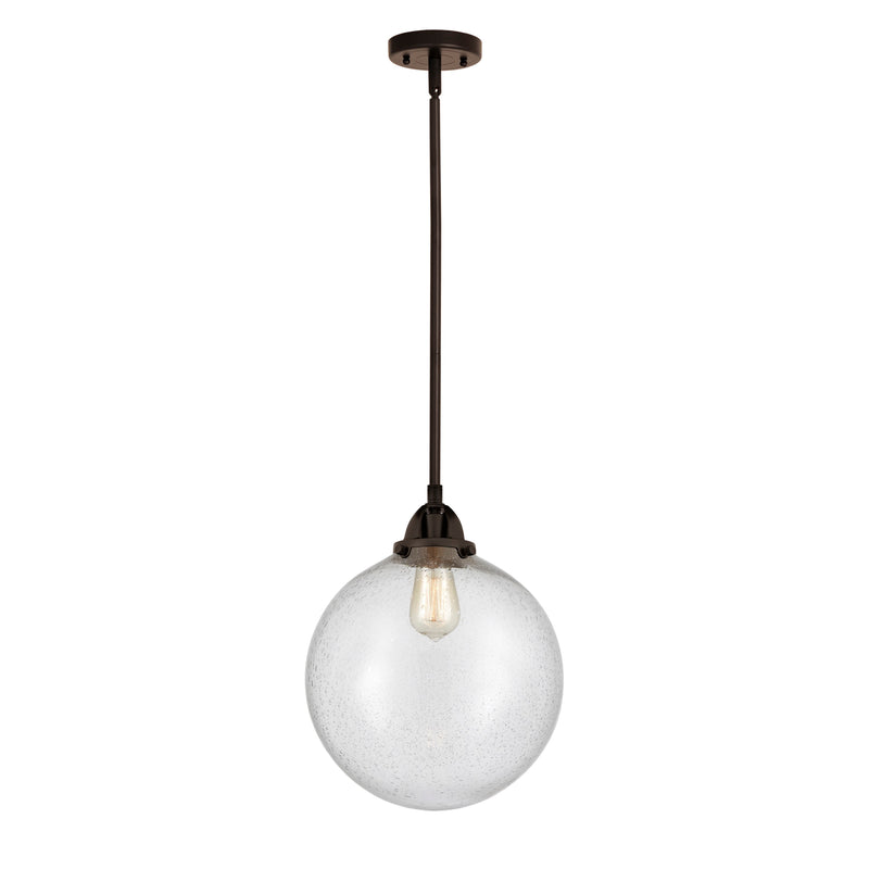 Beacon Mini Pendant shown in the Oil Rubbed Bronze finish with a Seedy shade