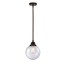 Beacon Mini Pendant shown in the Oil Rubbed Bronze finish with a Seedy shade