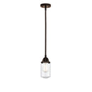 Dover Mini Pendant shown in the Oil Rubbed Bronze finish with a Seedy shade