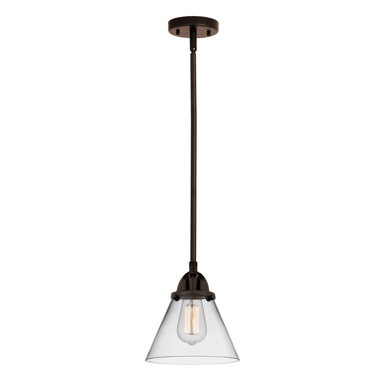 Cone Mini Pendant shown in the Oil Rubbed Bronze finish with a Clear shade