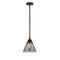 Cone Mini Pendant shown in the Oil Rubbed Bronze finish with a Plated Smoke shade