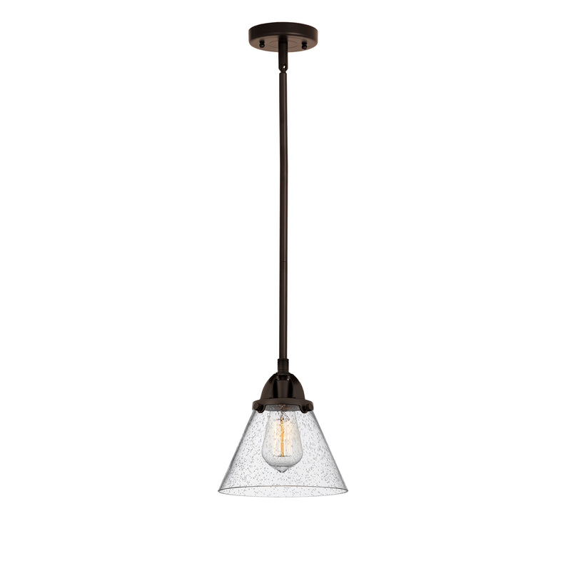 Cone Mini Pendant shown in the Oil Rubbed Bronze finish with a Seedy shade