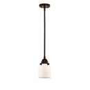 Bell Mini Pendant shown in the Oil Rubbed Bronze finish with a Matte White shade