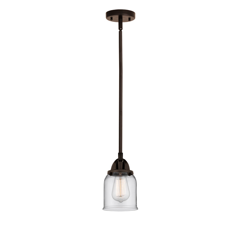 Bell Mini Pendant shown in the Oil Rubbed Bronze finish with a Clear shade