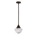 Oxford Mini Pendant shown in the Oil Rubbed Bronze finish with a Clear shade