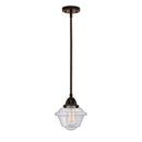 Oxford Mini Pendant shown in the Oil Rubbed Bronze finish with a Seedy shade