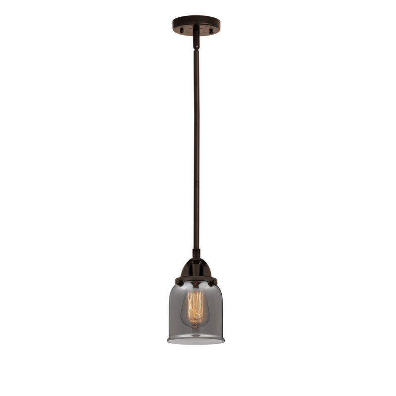 Bell Mini Pendant shown in the Oil Rubbed Bronze finish with a Plated Smoke shade