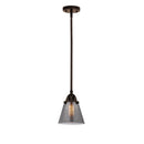 Cone Mini Pendant shown in the Oil Rubbed Bronze finish with a Plated Smoke shade