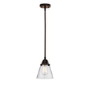 Cone Mini Pendant shown in the Oil Rubbed Bronze finish with a Seedy shade