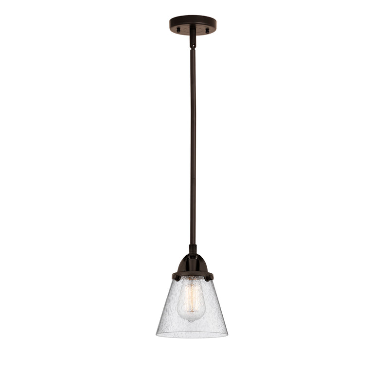 Cone Mini Pendant shown in the Oil Rubbed Bronze finish with a Seedy shade