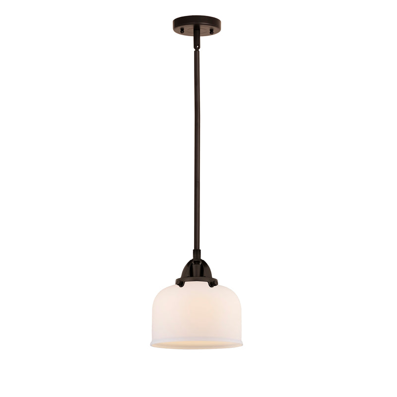 Bell Mini Pendant shown in the Oil Rubbed Bronze finish with a Matte White shade