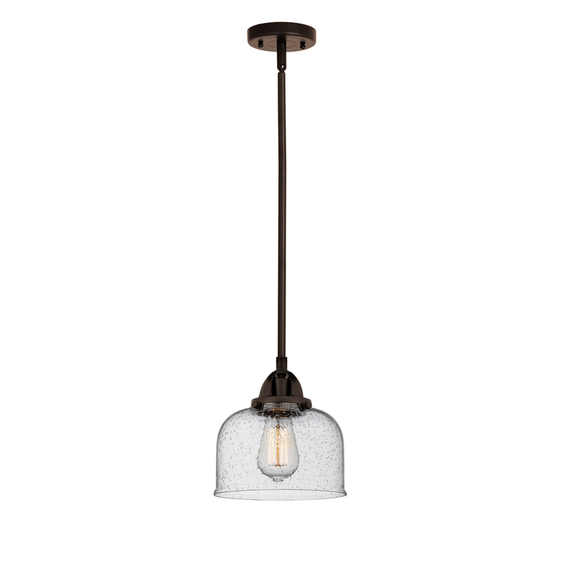 Bell Mini Pendant shown in the Oil Rubbed Bronze finish with a Seedy shade