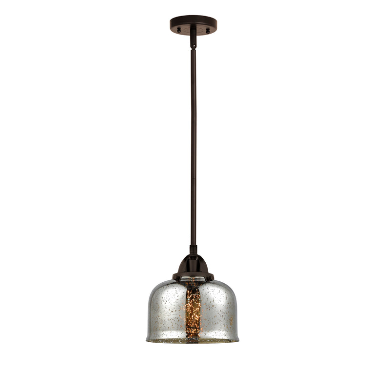 Bell Mini Pendant shown in the Oil Rubbed Bronze finish with a Silver Plated Mercury shade