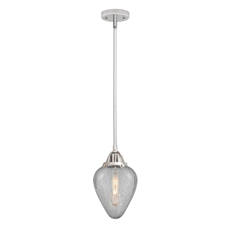 Geneseo Mini Pendant shown in the Polished Chrome finish with a Clear Crackled shade