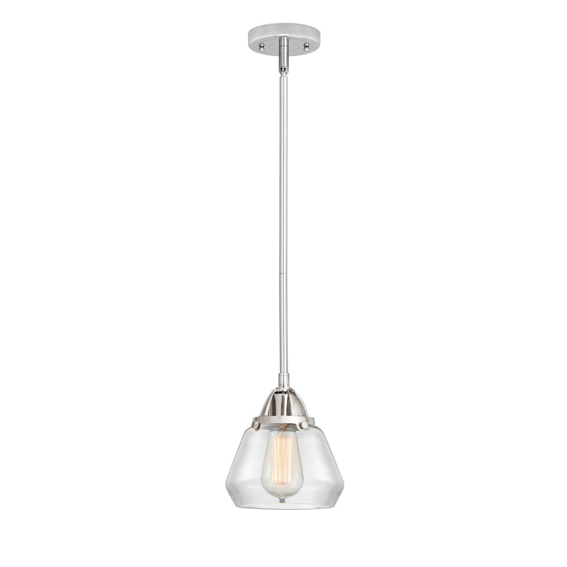 Fulton Mini Pendant shown in the Polished Chrome finish with a Clear shade