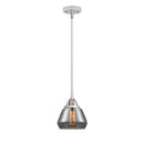 Fulton Mini Pendant shown in the Polished Chrome finish with a Plated Smoke shade