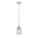 Canton Mini Pendant shown in the Polished Chrome finish with a Seedy shade