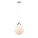 Beacon Mini Pendant shown in the Polished Chrome finish with a Matte White shade