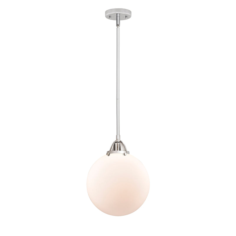 Beacon Mini Pendant shown in the Polished Chrome finish with a Matte White shade