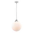 Beacon Mini Pendant shown in the Polished Chrome finish with a Matte White shade