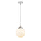 Beacon Mini Pendant shown in the Polished Chrome finish with a Matte White shade