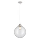 Beacon Mini Pendant shown in the Polished Chrome finish with a Clear shade