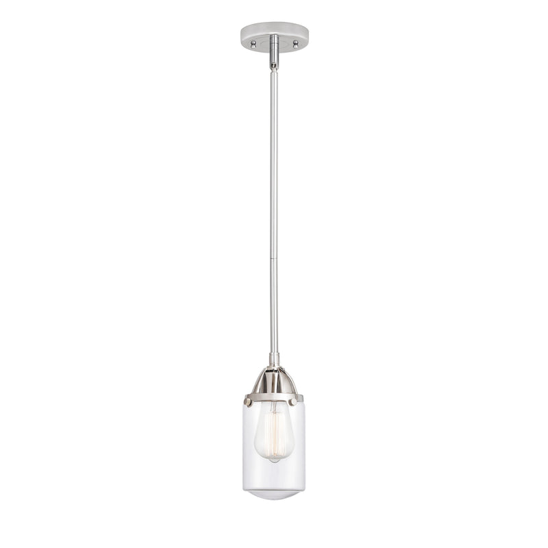 Dover Mini Pendant shown in the Polished Chrome finish with a Clear shade