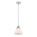 Cone Mini Pendant shown in the Polished Chrome finish with a Matte White shade