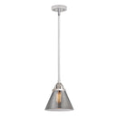 Cone Mini Pendant shown in the Polished Chrome finish with a Plated Smoke shade