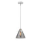 Cone Mini Pendant shown in the Polished Chrome finish with a Plated Smoke shade