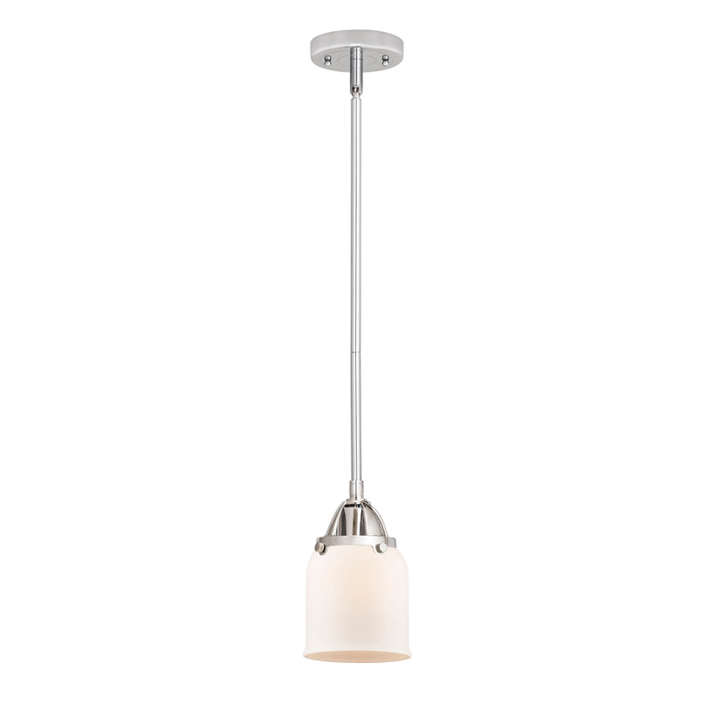 Bell Mini Pendant shown in the Polished Chrome finish with a Matte White shade